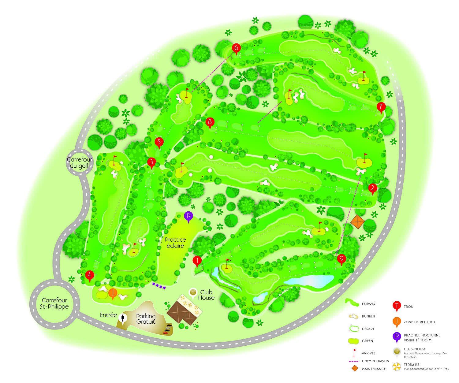 Golf Country Club de Nice - Panorama du parcours de golf