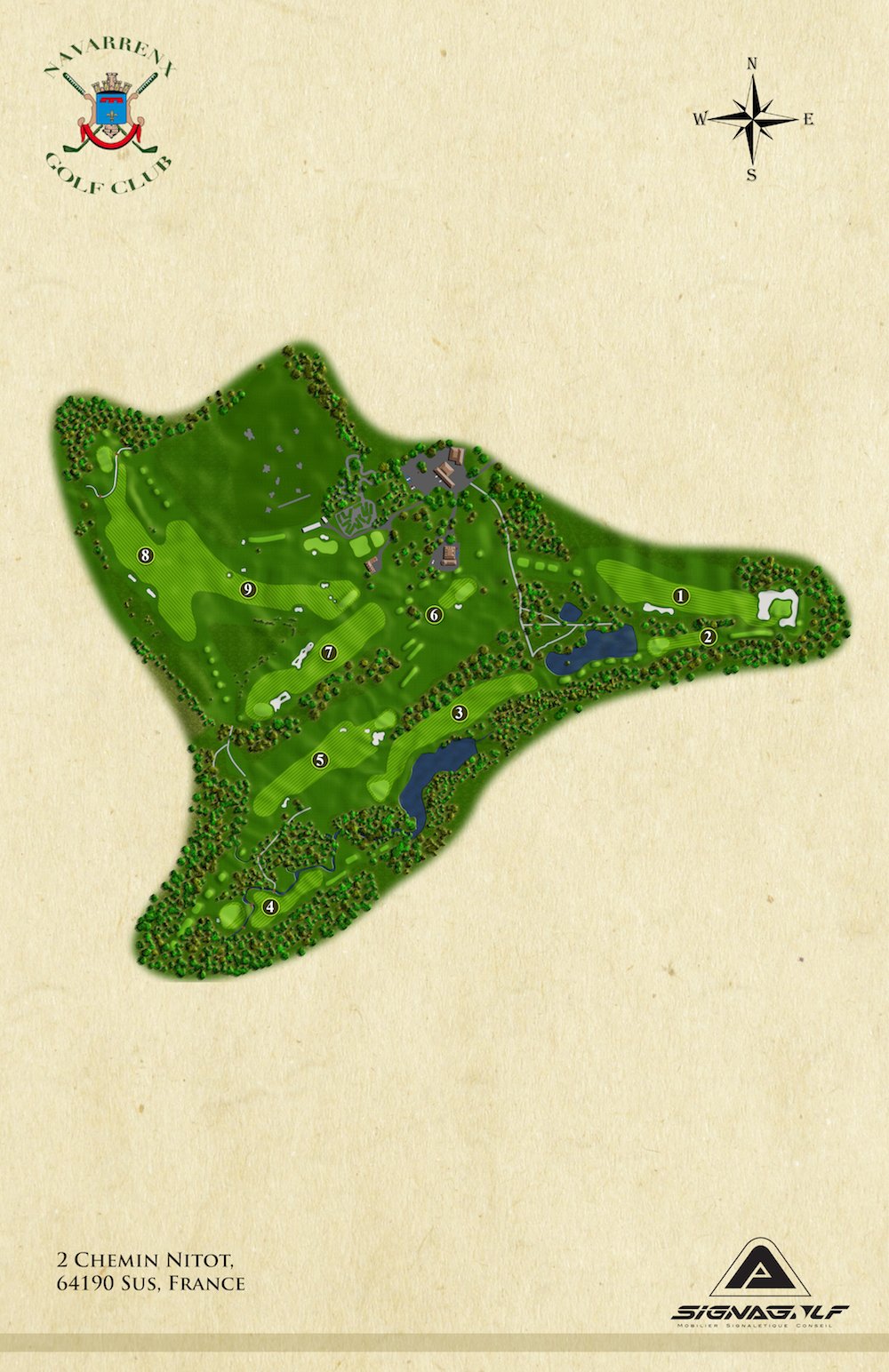 Navarrenx Golf Club - Fairway et green du parcours